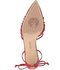 Vince Camuto Kota Leather Ankle Wrap Kitten Heel Pumps