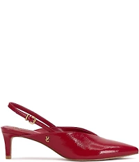 Vince Camuto Kylien Crinkle Patent Leather Slingback Kitten Heel Pumps
