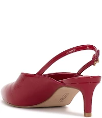 Vince Camuto Kylien Crinkle Patent Leather Slingback Kitten Heel Pumps