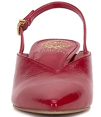 Vince Camuto Kylien Crinkle Patent Leather Slingback Kitten Heel Pumps