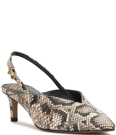 Vince Camuto Kylien Snake Print Slingback Kitten Heel Pumps