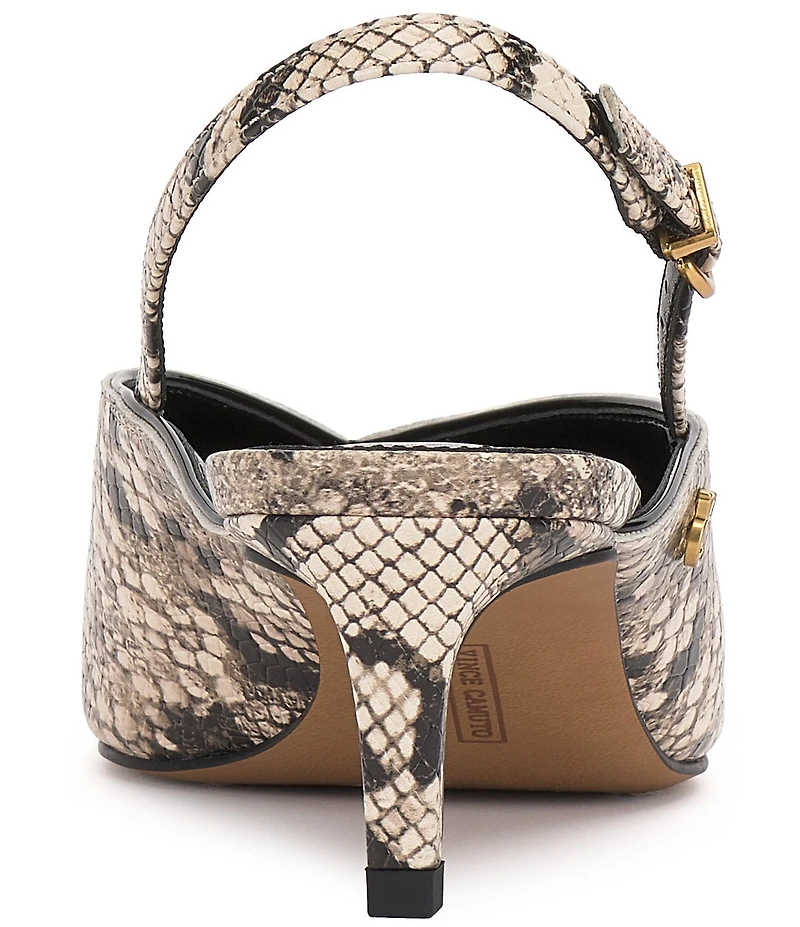 Vince Camuto Kylien Snake Print Slingback Kitten Heel Pumps