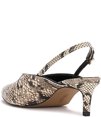 Vince Camuto Kylien Snake Print Slingback Kitten Heel Pumps