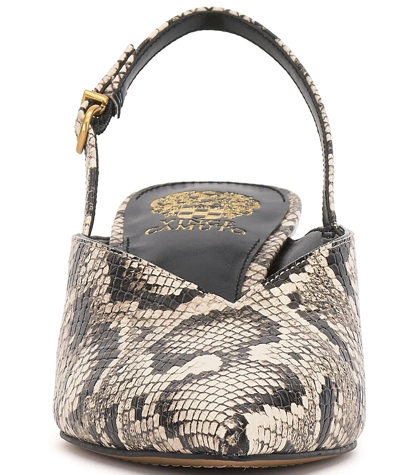 Vince Camuto Kylien Snake Print Slingback Kitten Heel Pumps