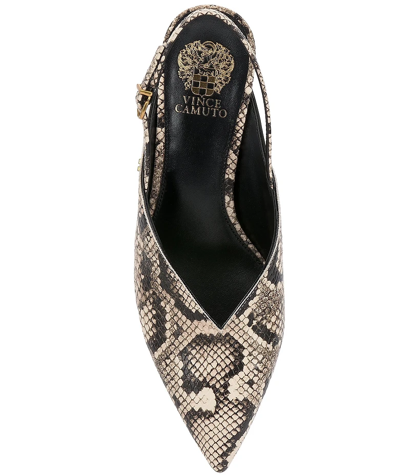 Vince Camuto Kylien Snake Print Slingback Kitten Heel Pumps