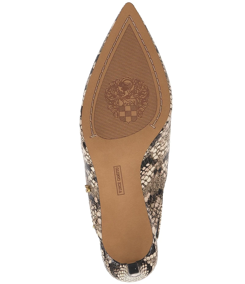 Vince Camuto Kylien Snake Print Slingback Kitten Heel Pumps