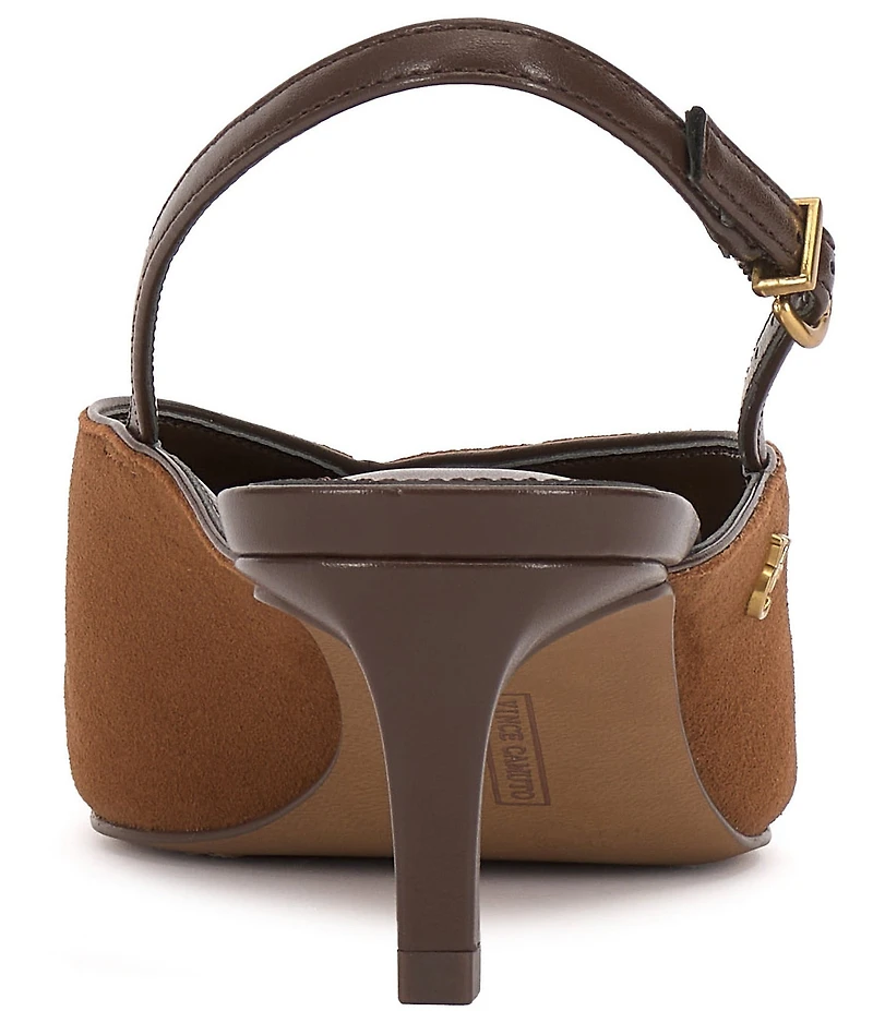 Vince Camuto Kylien Suede Slingback Kitten Heel Pumps