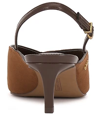 Vince Camuto Kylien Suede Slingback Kitten Heel Pumps