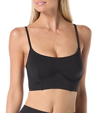 Vince Camuto Lace Up Back Scoop Neck Underwire Corset Bikini Swim Top