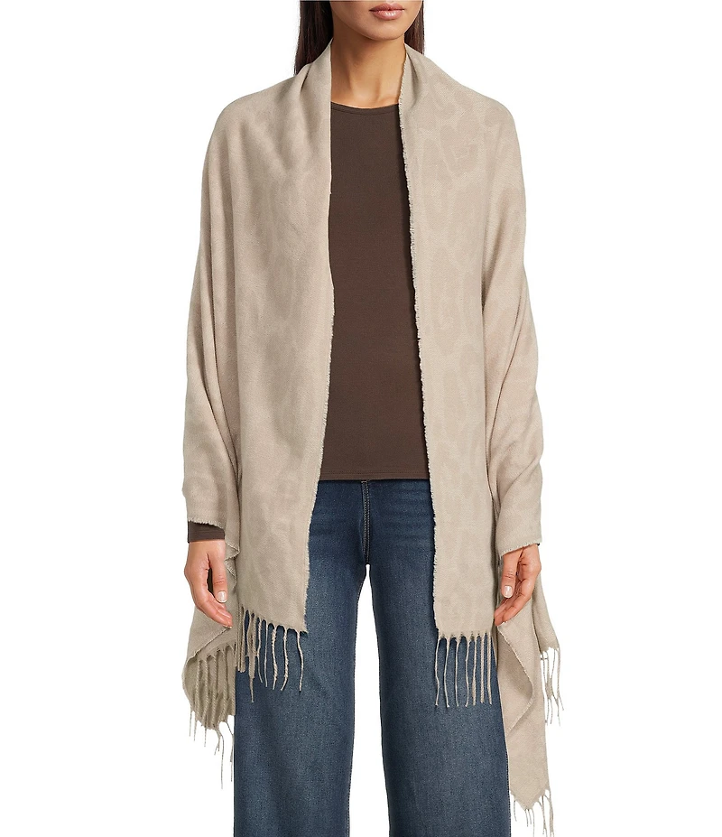Vince Camuto Leopard Fringe Soft Scarf Wrap