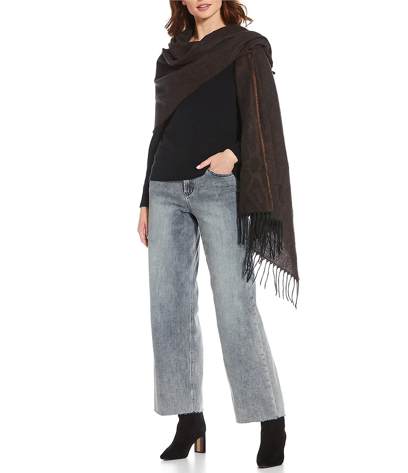 Vince Camuto Leopard Fringe Soft Scarf Wrap