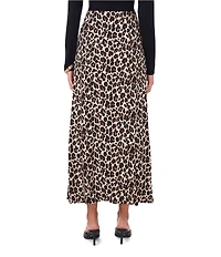 Vince Camuto Leopard Knit High Rise A-Line Maxi Skirt