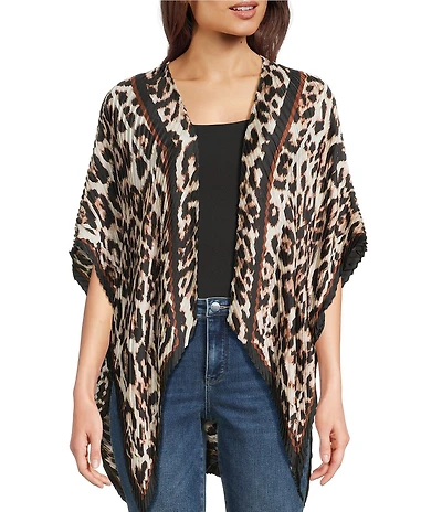 Vince Camuto Leopard Printed Pleated Topper