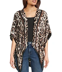 Vince Camuto Leopard Printed Pleated Topper