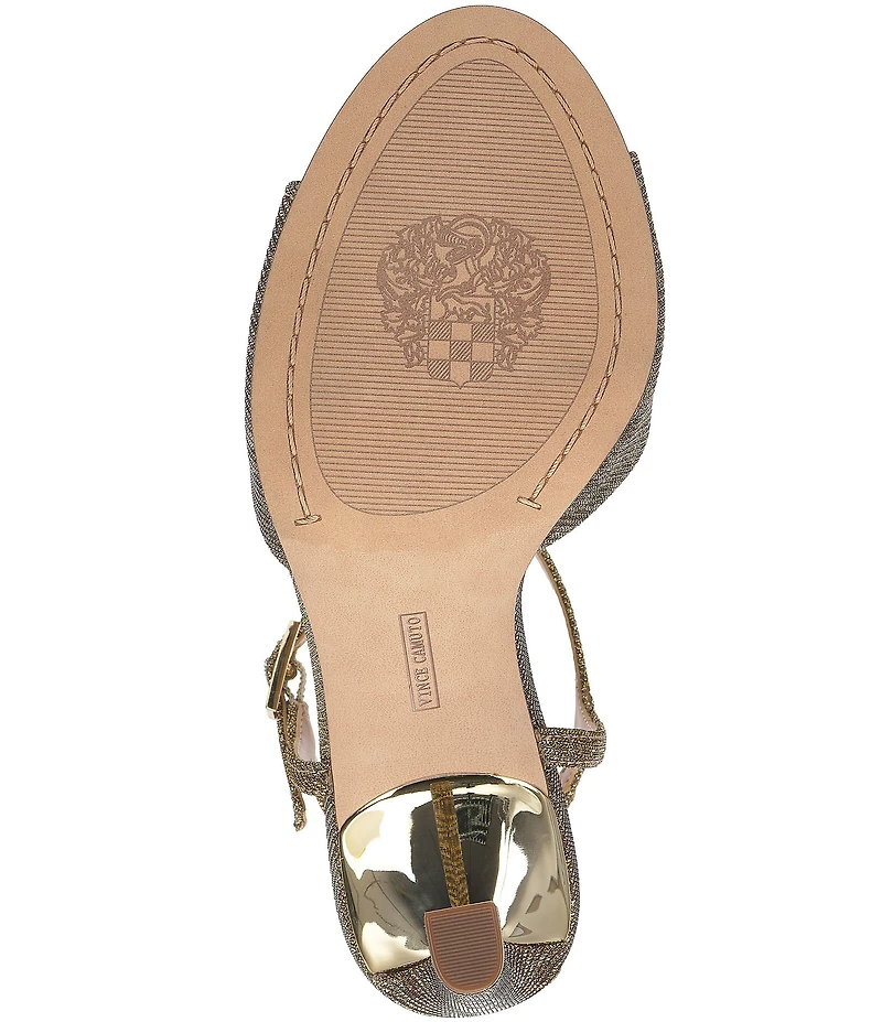 Vince Camuto Lilah Cheetah Print Embellished Ankle Strap High Heel Dress Sandals