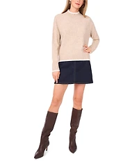 Vince Camuto Long Sleeve Mock Neckline Contrast Trim Sweater