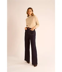 Vince Camuto Long Sleeve Mock Neckline Contrast Trim Sweater
