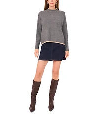 Vince Camuto Long Sleeve Mock Neckline Contrast Trim Sweater