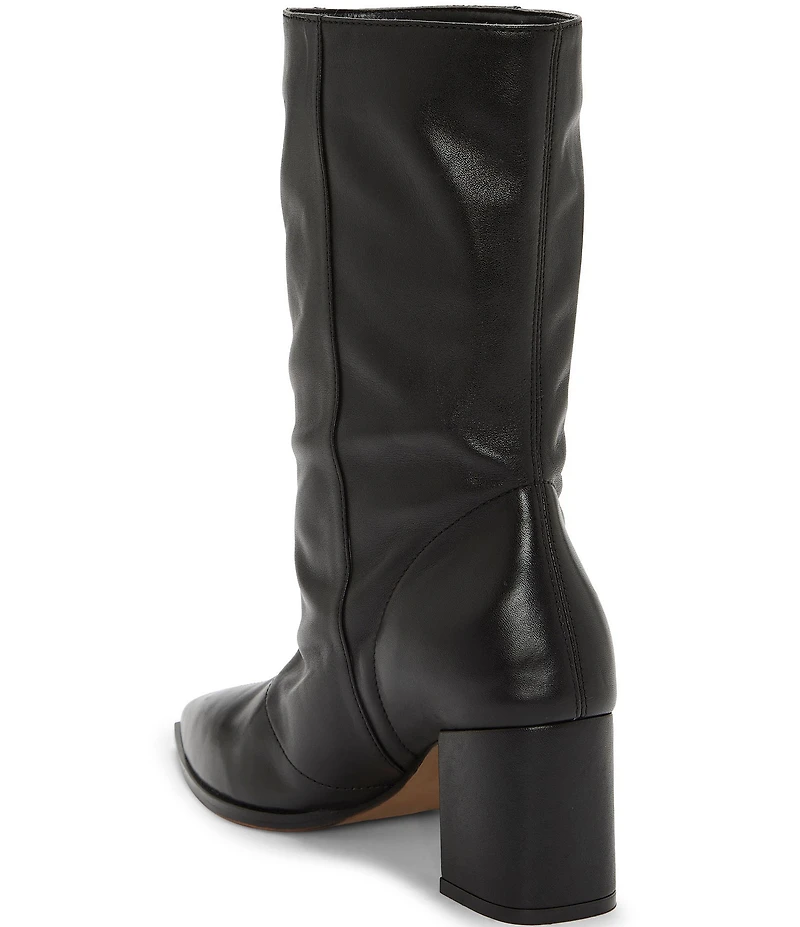 Vince Camuto Lorrys Slouchy Leather Mid Calf Boots