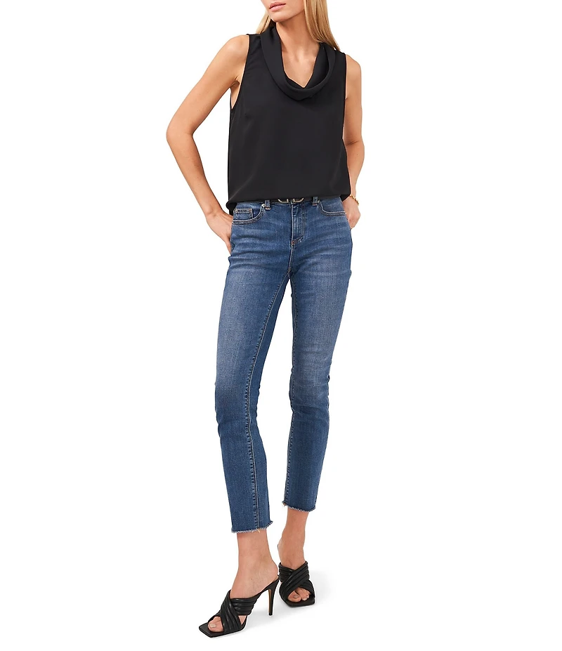 Vince Camuto Luxe Crepe de Chine Sleeveless Cowl Neck Tank Top