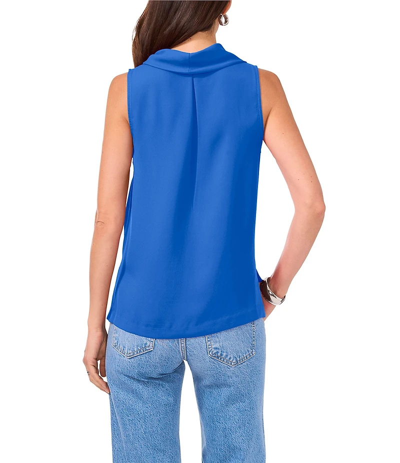 Vince Camuto Luxe Crepe de Chine Sleeveless Cowl Neck Tank Top