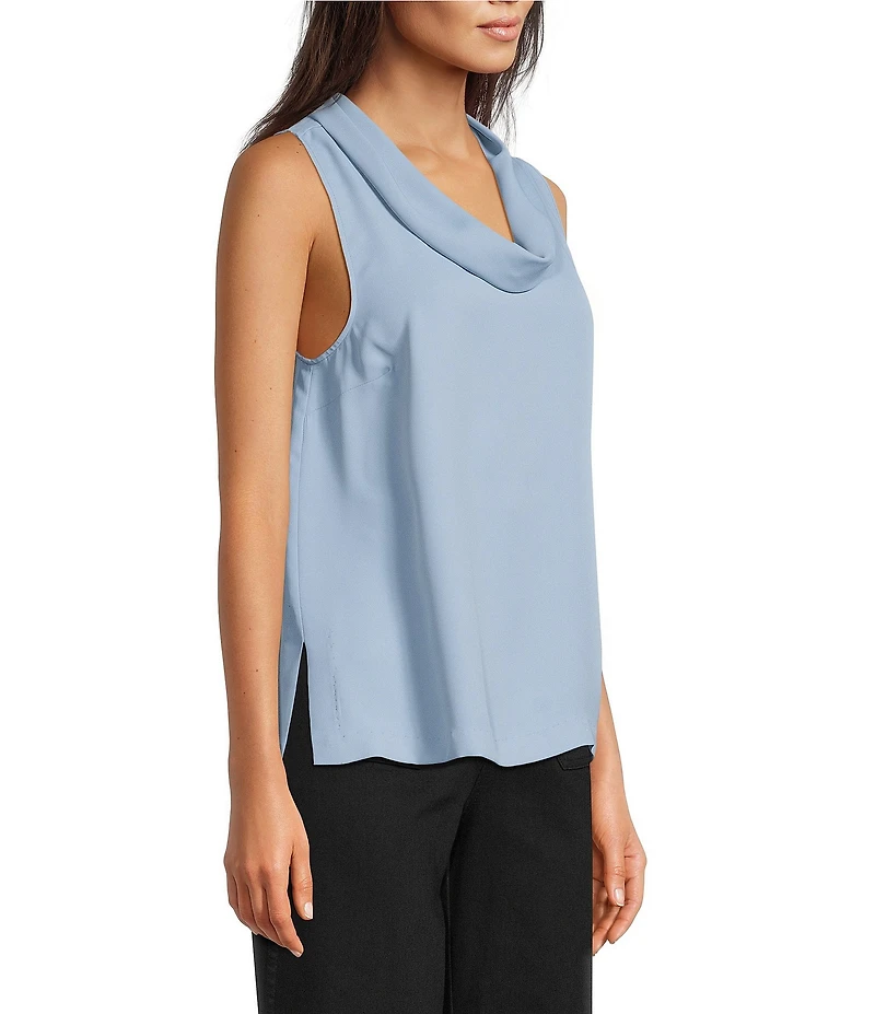 Vince Camuto Luxe Crepe de Chine Sleeveless Cowl Neck Tank Top