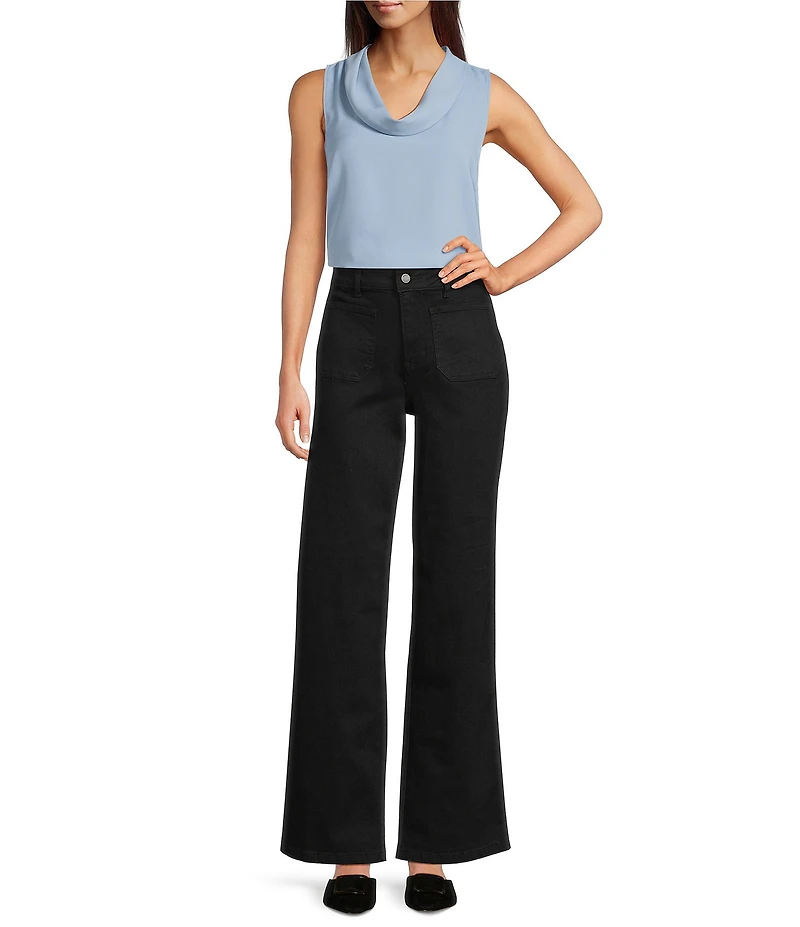 Vince Camuto Luxe Crepe de Chine Sleeveless Cowl Neck Tank Top