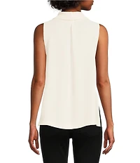Vince Camuto Luxe Crepe de Chine Sleeveless Cowl Neck Tank Top