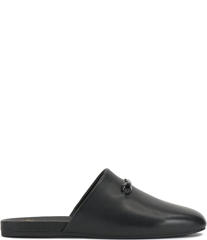 Vince Camuto Macassie Leather Bit Buckle Flat Mules