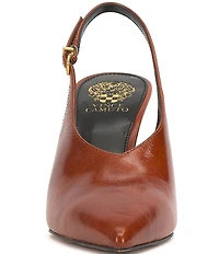 Vince Camuto Meristi Leather Pointed Toe Slingback Wedge Pumps