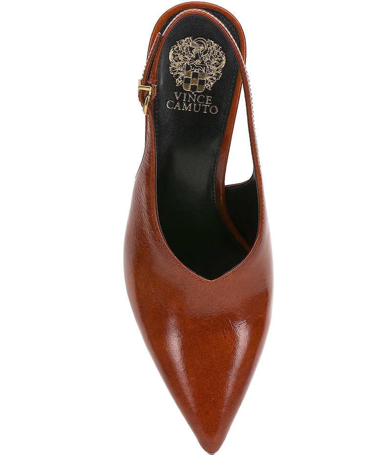 Vince Camuto Meristi Leather Pointed Toe Slingback Wedge Pumps