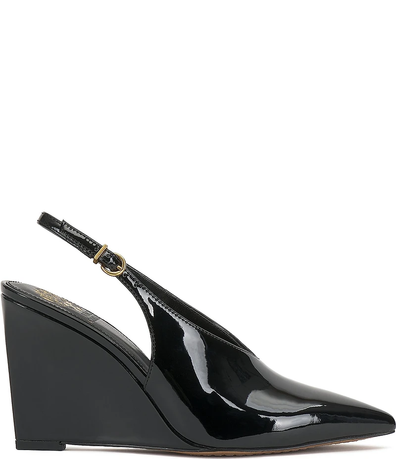 Vince Camuto Meristi Patent Pointed Toe Slingback Wedge Pumps