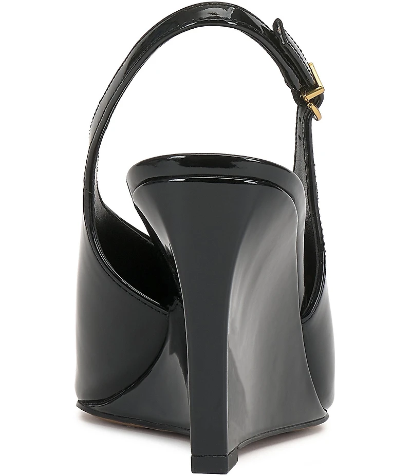 Vince Camuto Meristi Patent Pointed Toe Slingback Wedge Pumps