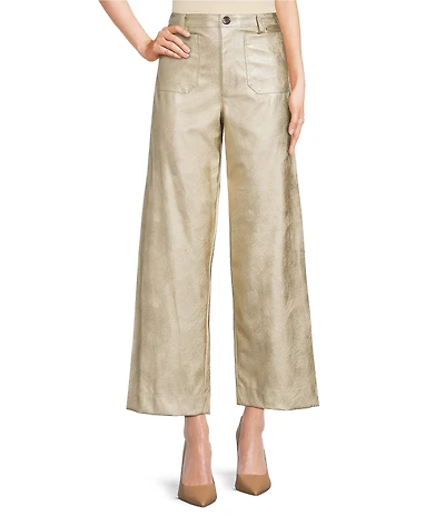 Vince Camuto Metallic Cropped Wide Leg Pants