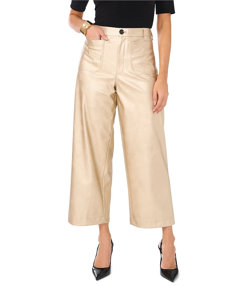 Vince Camuto Metallic Cropped Wide Leg Pants