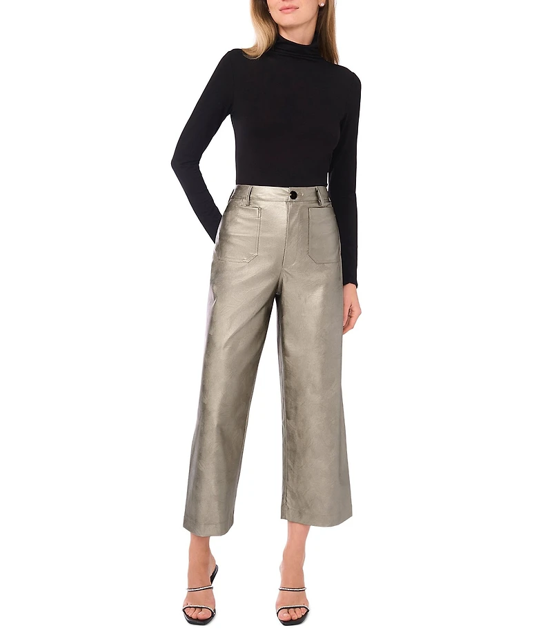 Vince Camuto Metallic Cropped Wide Leg Pants