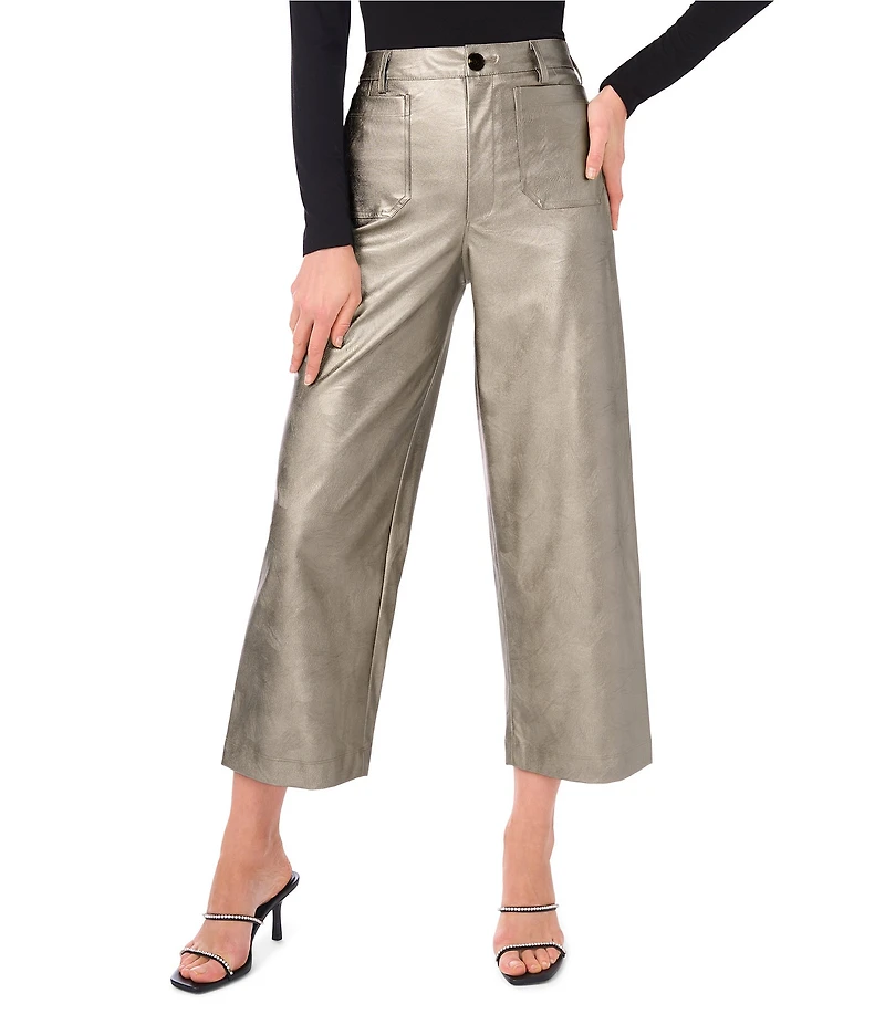 Vince Camuto Metallic Cropped Wide Leg Pants
