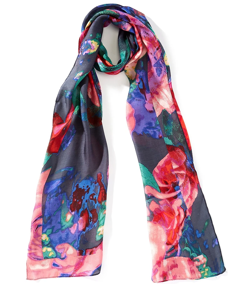 Vince Camuto Midnight Blooms Oblong Scarf
