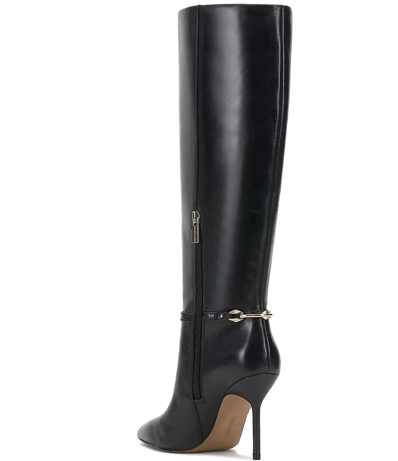 Vince Camuto Mirtha Leather Link Hardware Tall Stiletto Boots