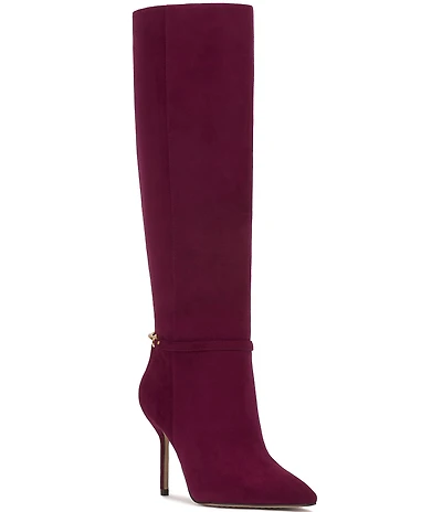 Vince Camuto Mirtha Suede Link Hardware Tall Stiletto Boots