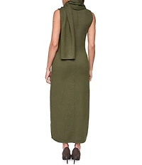 Vince Camuto Mock Neck Scarf Maxi Dress