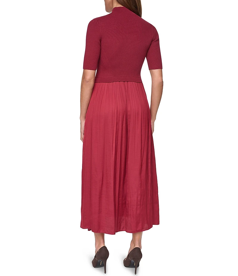 Vince Camuto Mock Neck Short Sleeve Dress