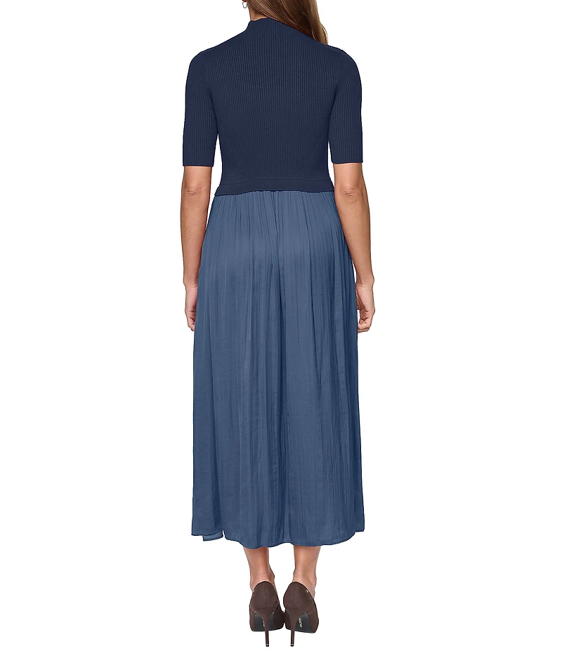 Vince Camuto Mock Neck Short Sleeve Dress