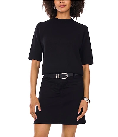 Vince Camuto Mock Neck Short Sleeve Sweater