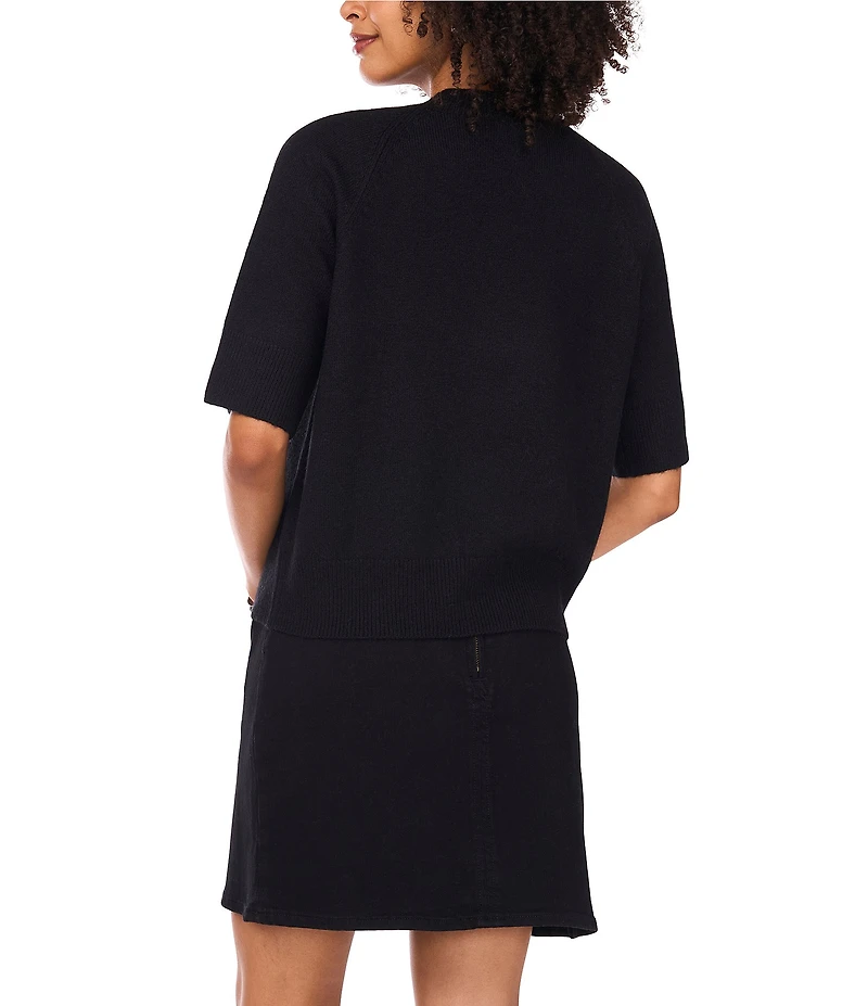 Vince Camuto Mock Neck Short Sleeve Sweater