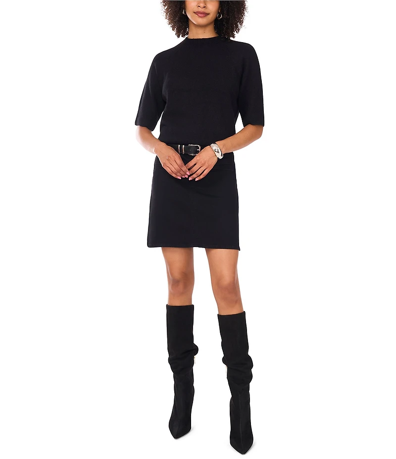 Vince Camuto Mock Neck Short Sleeve Sweater