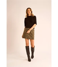 Vince Camuto Mock Neck Short Sleeve Sweater