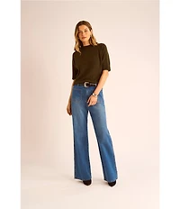 Vince Camuto Mock Neck Short Sleeve Sweater