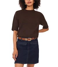 Vince Camuto Mock Neck Short Sleeve Sweater