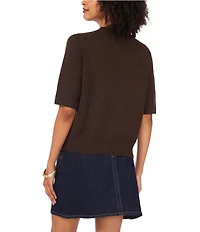 Vince Camuto Mock Neck Short Sleeve Sweater
